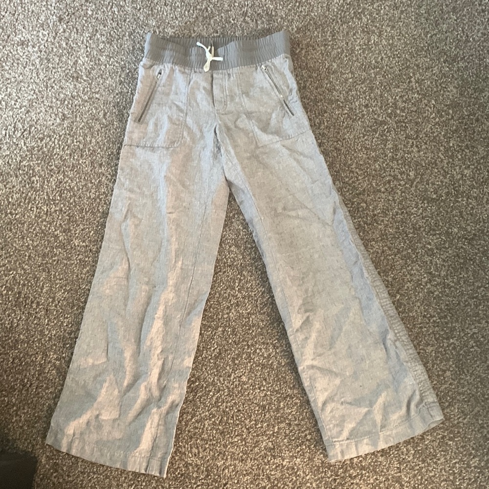 Athleta women’s Cabo linen wide leg pants